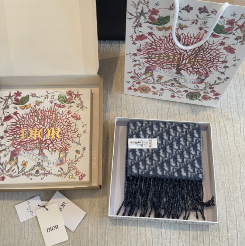 DIOR OBLIQUE CASHMERE SCARF – 100% KASCHMIR – HIGH QUALITY 1:1