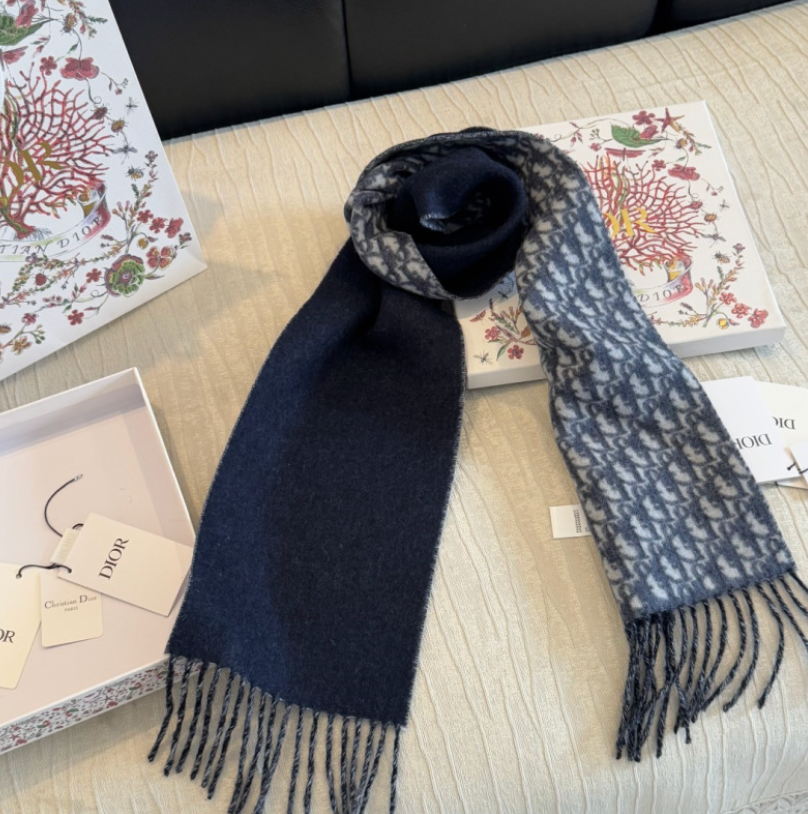DIOR OBLIQUE CASHMERE SCARF – 100% KASCHMIR – HIGH QUALITY 1:1