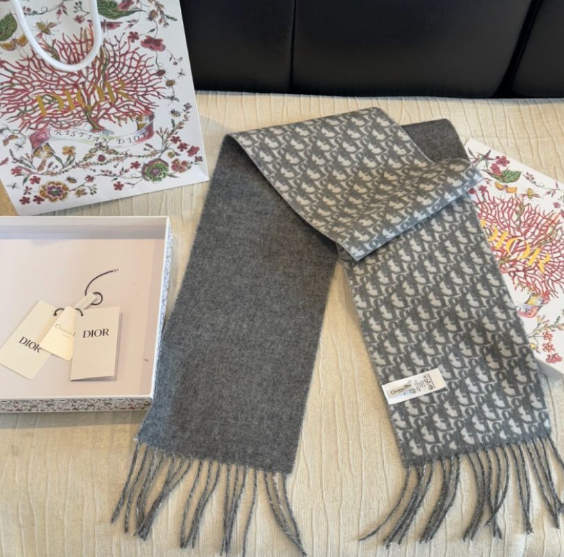 DIOR OBLIQUE CASHMERE SCARF – 100% KASCHMIR – HIGH QUALITY 1:1