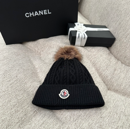 MONCLER-STYLE KNIT BEANIE – WITH & WITHOUT POM-POM – HIGH QUALITY 1:1