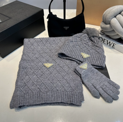 PRADA WINTER ACCESSORY SET – MÜTZE, SCHAL & HANDSCHUHE - 1:1 HIGH END