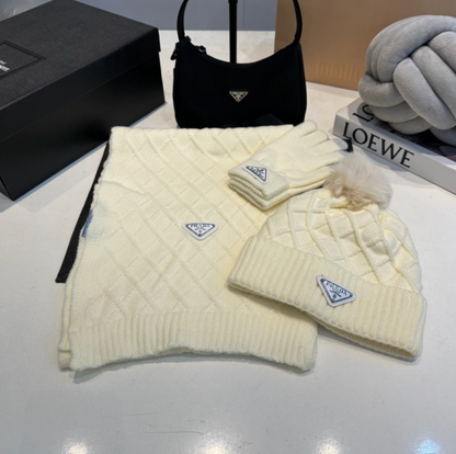 PRADA WINTER ACCESSORY SET – MÜTZE, SCHAL & HANDSCHUHE - 1:1 HIGH END