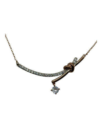 Swarovski Halskette mit Knoten-Design, Roségold
