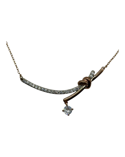 Swarovski Halskette mit Knoten-Design, Roségold