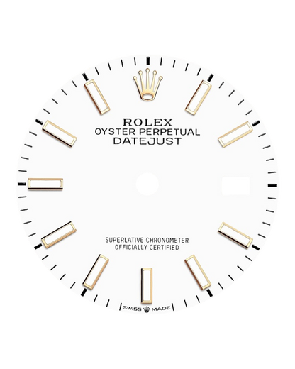 Rolex Datejust White Dial, Smooth Bezel, 36mm Two-Tone Oyster - U1 FACTORY - AUTOMATIK