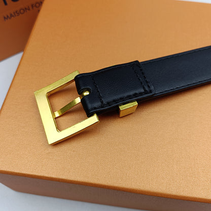 LOUIS VUITTON EPI LEATHER AND CROCODILE RETRO PIN BUCKLE BELT – FULL SET – 1:1 HIGH END