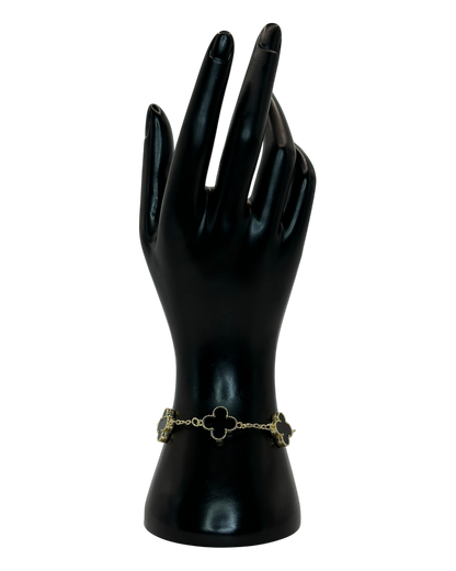 Van Cleef & Arpels Alhambra Armband mit Kleeblättern Schwarz