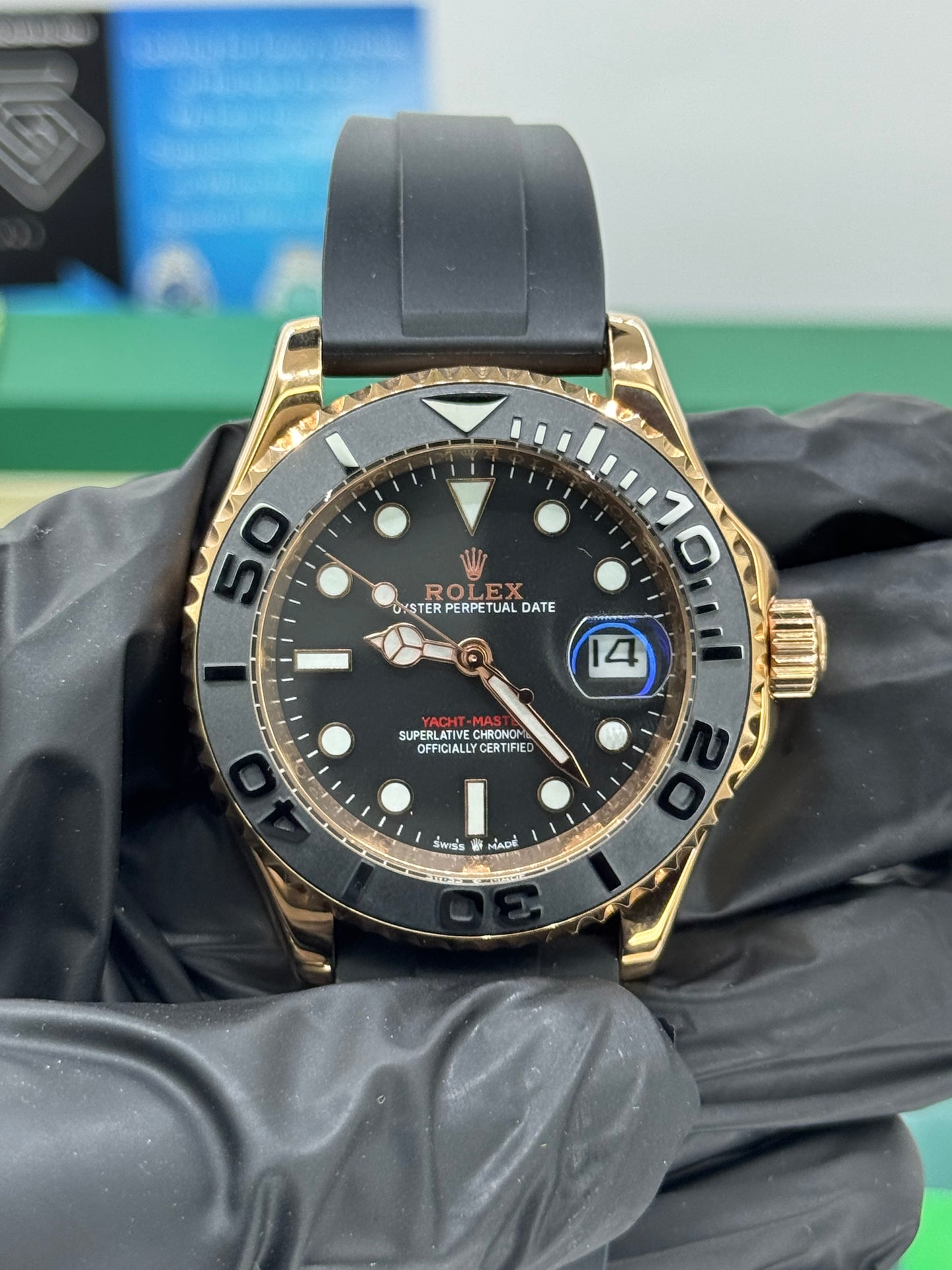 ROLEX YACHT-MASTER - OYSTERFLEX- Roségold - 40MM U1 FACTORY - AUTOMATIK