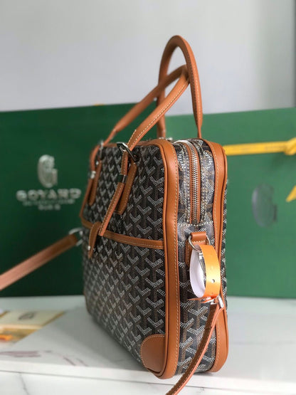 Sac Goyard - marron - Porte-documents haut de gamme style Ambassadeur - Toile à chevrons
 | 7A SUPER | QUALITÉ ORIGINALE | ENSEMBLE COMPLET