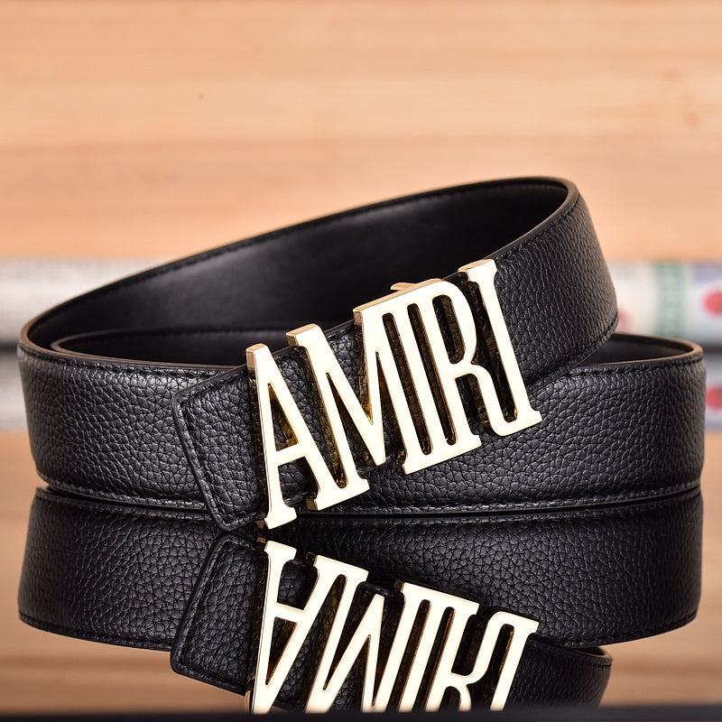 AMIRI LETTERING RETRO LYCHEE LEATHER BELT – 1:1 HIGH END