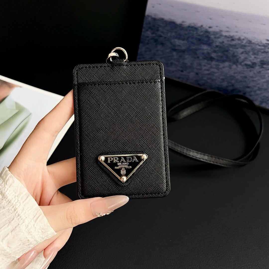 PRADA SAFFIANO LEATHER BADGE HOLDER - 1:1 HIGH END