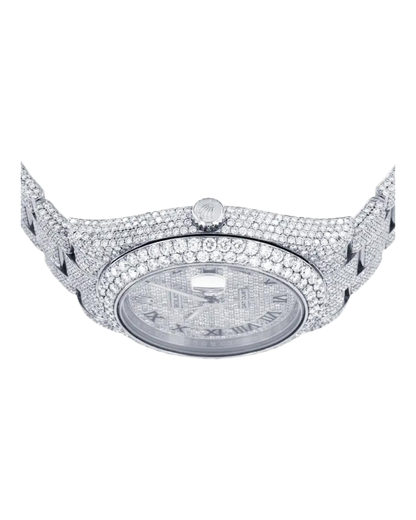Rolex Datejust 41 Iced Out 126300 Superclone 1:1 with genuine moissanite diamonds and Roman numerals