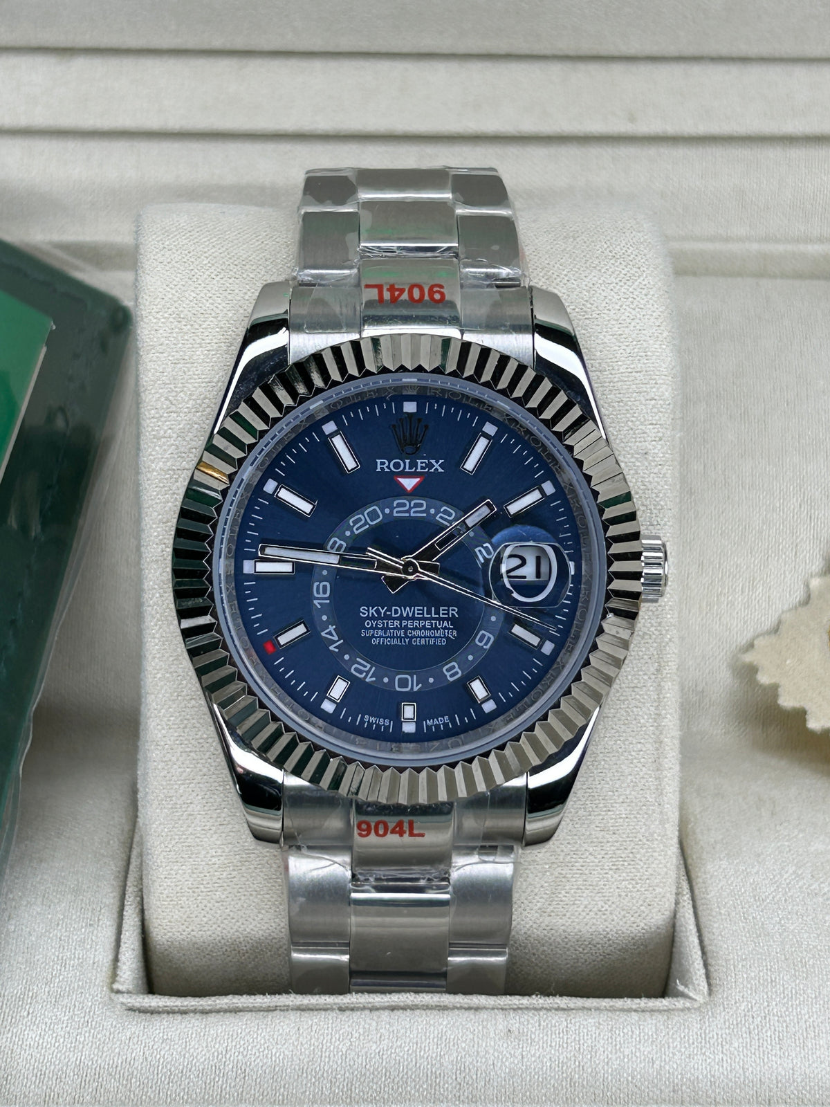 ROLEX SKY-DWELLER - BLUE DIAL - STEEL/SILVER
