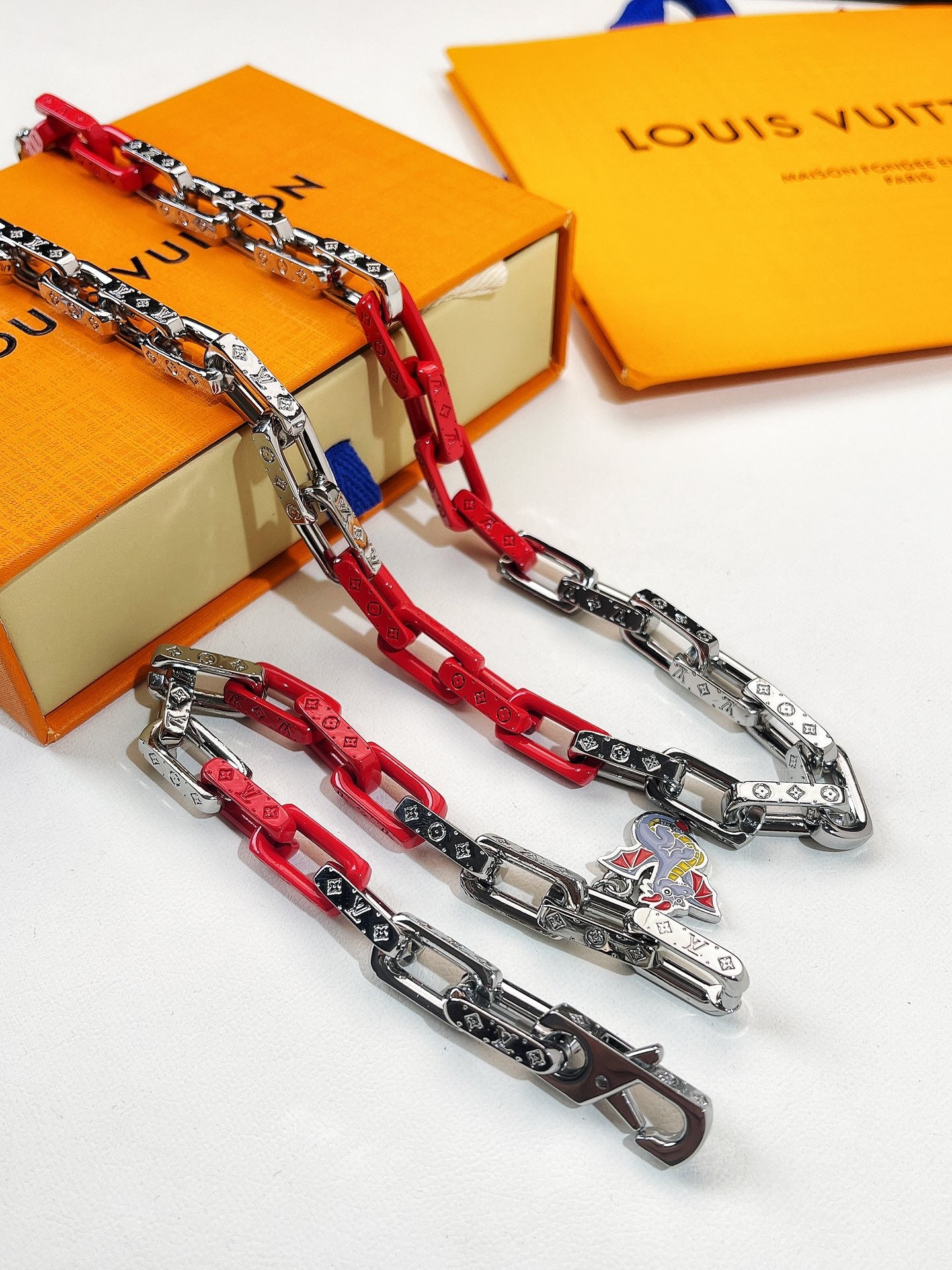LOUIS VUITTON DRAGON RED BRACELET/NECKLACE  – Full Set  - 1:1 HIGH END