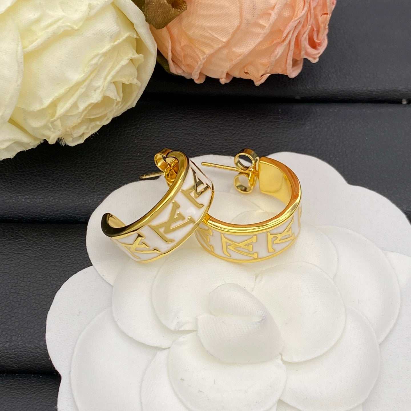 LOUIS VUITTON LV ICONIC ENAMEL EARRINGS – Full Set - 1:1 HIGH END
