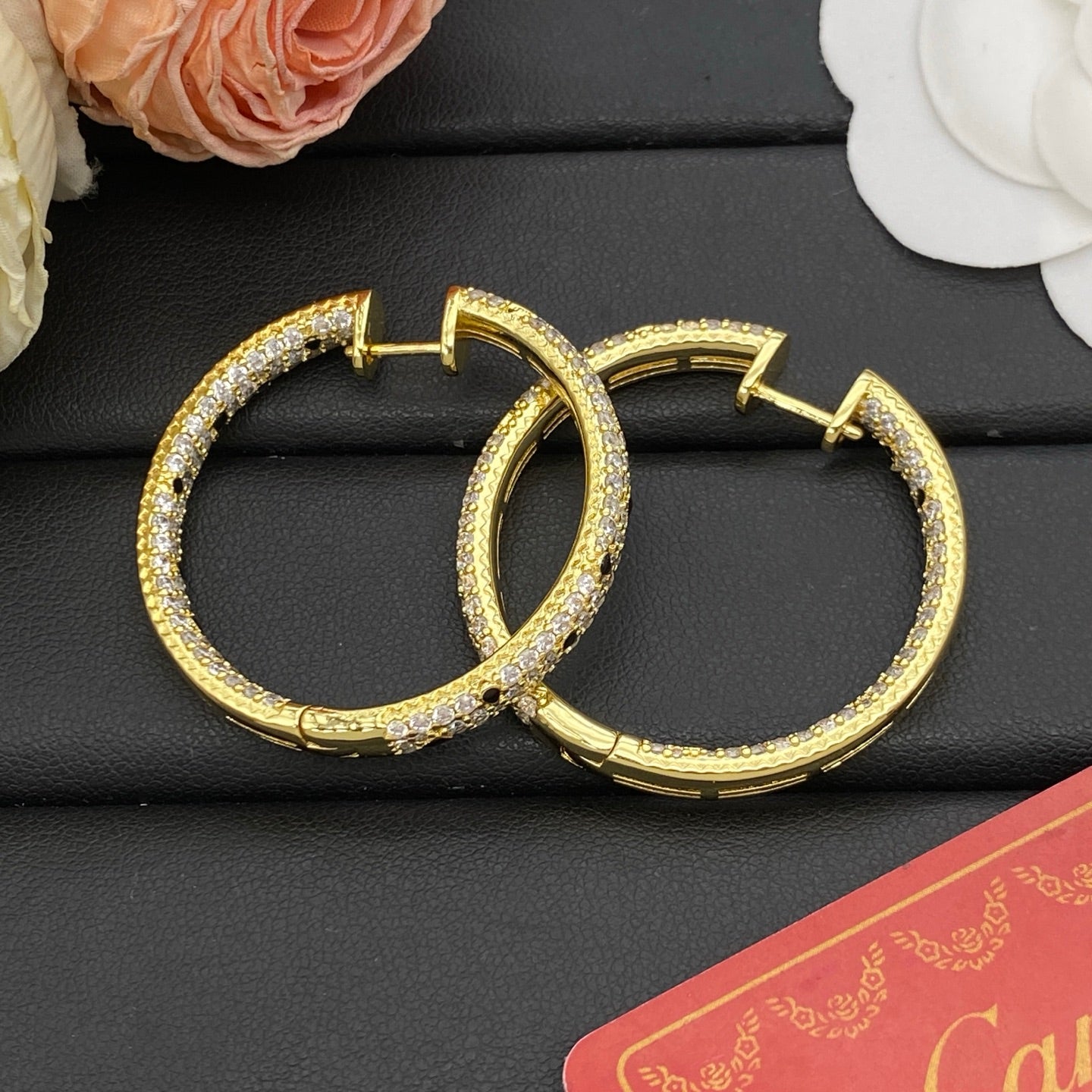 CARTIER PANTHÈRE DIAMOND HOOP EARRINGS – FULL SET – 1:1 HIGH END