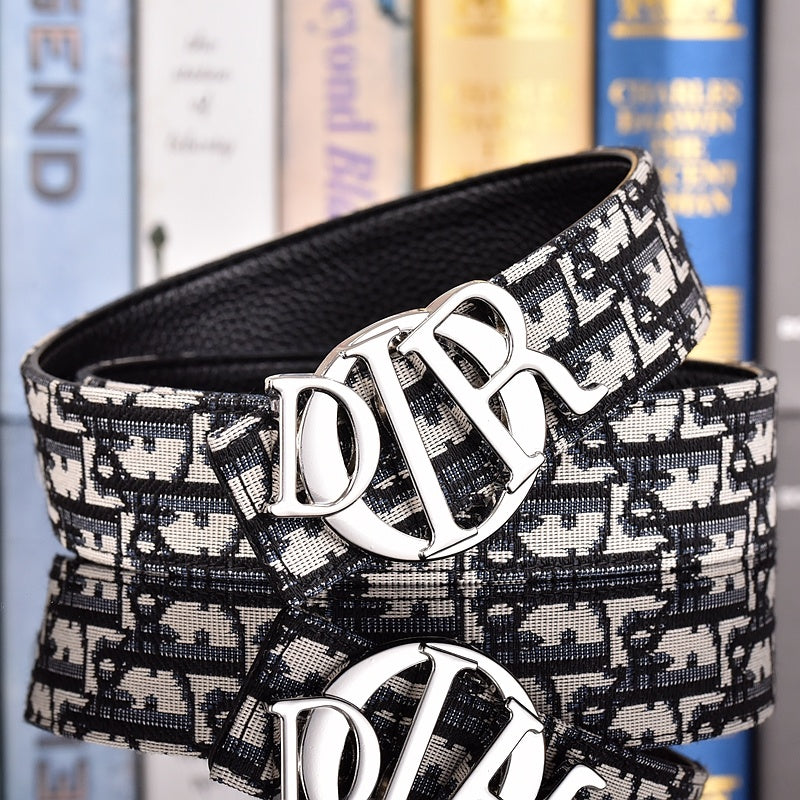 DIOR OBLIQUE DIOR LETTER RETRO BUCKLE BELT – FULL SET – 1:1 HIGH END