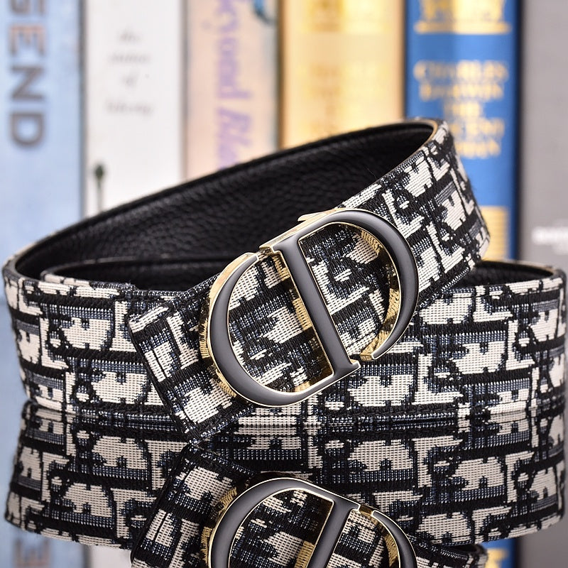 DIOR OBLIQUE CD OVAL RETRO BUCKLE BELT – FULL SET – 1:1 HIGH END