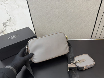PRADA RE-NYLON LEATHER-TRIMMED SHOULDER BAG – FULL SET – 1:1 HIGH END