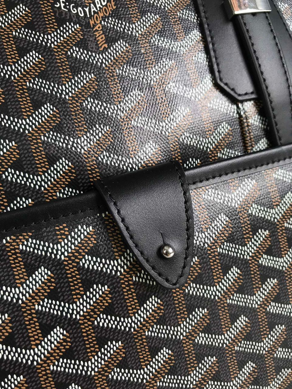 Sac Goyard - noir - Porte-documents haut de gamme style Ambassadeur - Toile à chevrons
 | 7A SUPER | QUALITÉ ORIGINALE | ENSEMBLE COMPLET