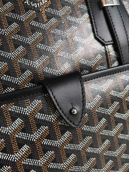 Sac Goyard - noir - Porte-documents haut de gamme style Ambassadeur - Toile à chevrons
 | 7A SUPER | QUALITÉ ORIGINALE | ENSEMBLE COMPLET