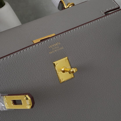 HERMÈS 25CM KELLY SELLIER ORANGE EPSOM LEATHER GOLD HARDWARE - 1:1 HIGH END