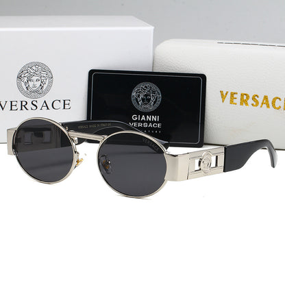 VERSACE NEW CLASSIC RETRO ROUND SUNGLASSES – FULL SET – 1:1 HIGH END