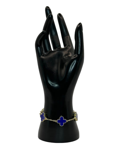 Van Cleef & Arpels Alhambra Armband mit Kleeblättern Blau
