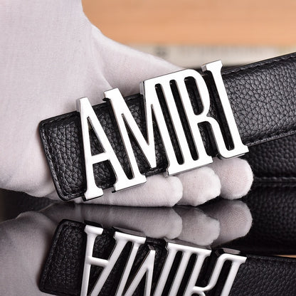 AMIRI LETTERING RETRO LYCHEE LEATHER BELT – 1:1 HIGH END