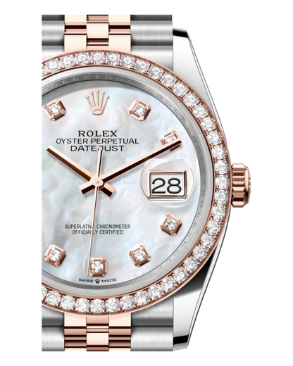 Rolex Datejust White Dial with Diamond Markers, 31mm Bicolor Jubilee - U1 FACTORY - AUTOMATIK