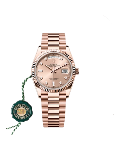 Rolex Day-Date Pink Dial with Diamonds, 36mm Everose Gold President - U1 FACTORY - AUTOMATIK