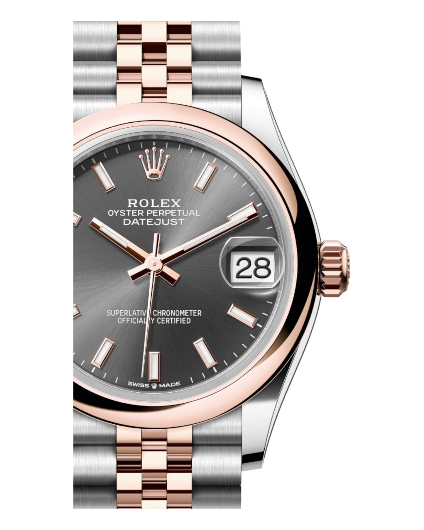 Rolex Datejust 31mm in Everose Rolesor with Grey Dial - U1 FACTORY - AUTOMATIK - Jubilee
