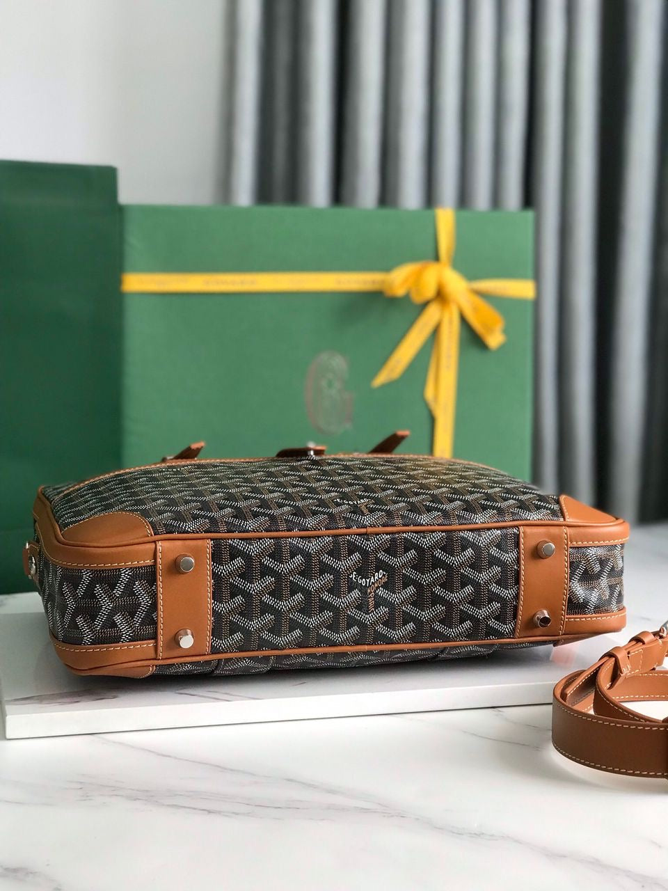 Sac Goyard - marron - Porte-documents haut de gamme style Ambassadeur - Toile à chevrons
 | 7A SUPER | QUALITÉ ORIGINALE | ENSEMBLE COMPLET