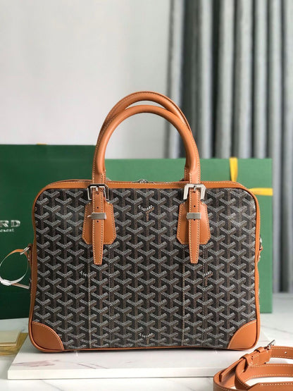 Sac Goyard - marron - Porte-documents haut de gamme style Ambassadeur - Toile à chevrons
 | 7A SUPER | QUALITÉ ORIGINALE | ENSEMBLE COMPLET