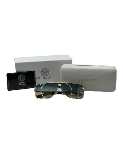 Versace Sonnenbrille in Gold mit Verlaufstönung in Gelb V4