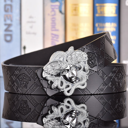 VERSACE MEDUSA AND RETRO EMBOSSED LEATHER BELT COLLECTION – 1:1 HIGH END