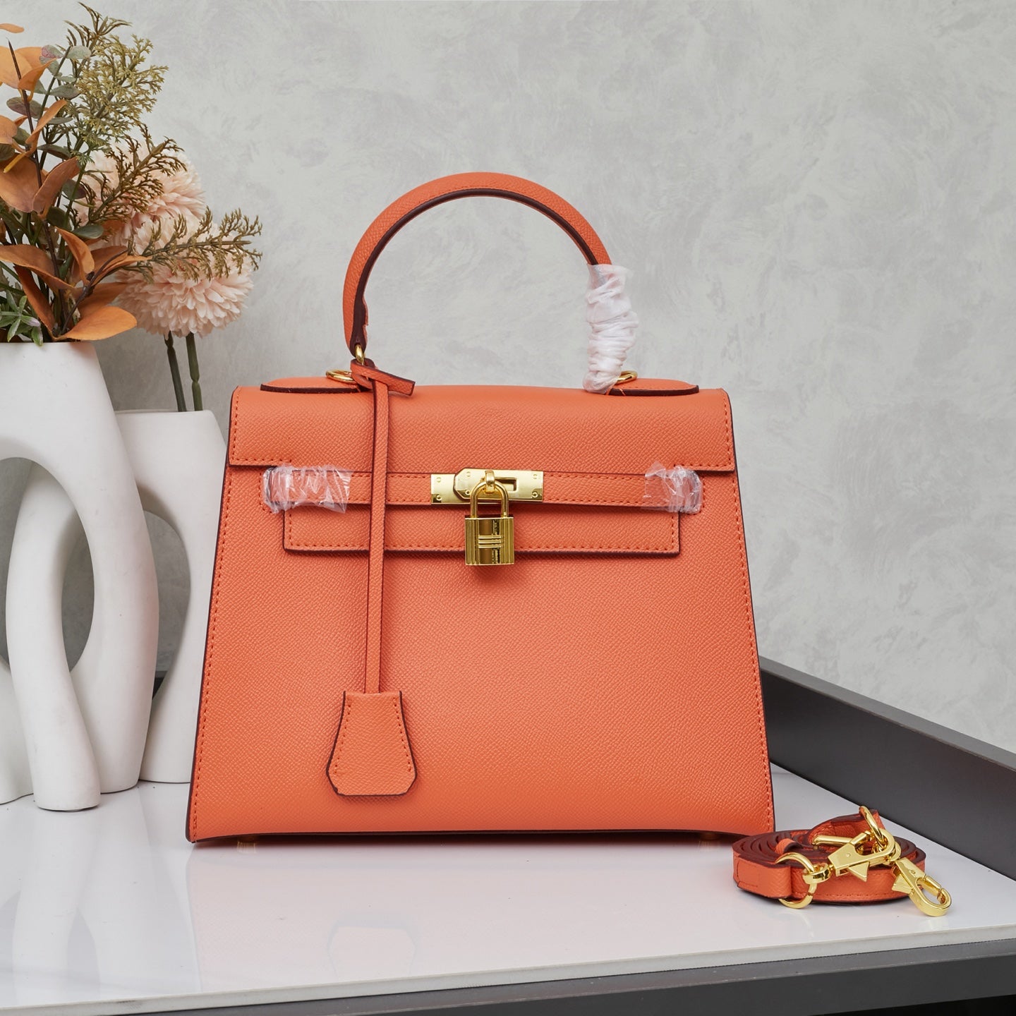 HERMÈS 25CM KELLY SELLIER ORANGE EPSOM LEATHER GOLD HARDWARE - 1:1 HIGH END