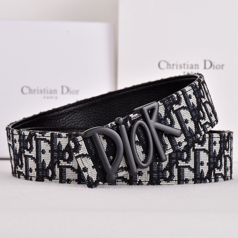 DIOR OBLIQUE DIOR LETTER RETRO BUCKLE BELT – FULL SET – 1:1 HIGH END