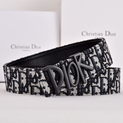 DIOR OBLIQUE DIOR LETTER RETRO BUCKLE BELT – FULL SET – 1:1 HIGH END