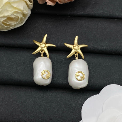 GUCCI STARFISH PEARL EARRINGS – FULL SET - 1:1 HIGH END