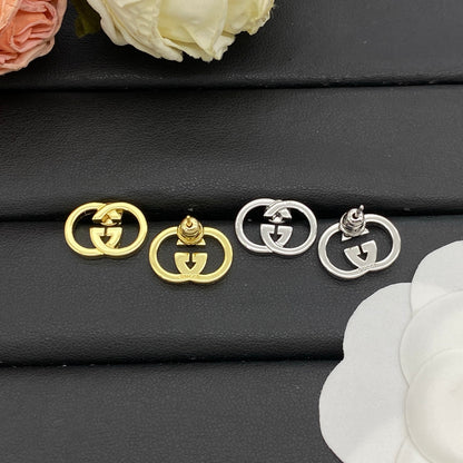 GUCCI INTERLOCKING G STUD EARRINGS – Full Set - 1:1 HIGH END