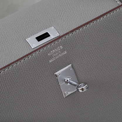 HERMÈS SCHULTERTASCHE KELLY 28CM FEU RETOURNE SILVER - 1:1 HIGH END