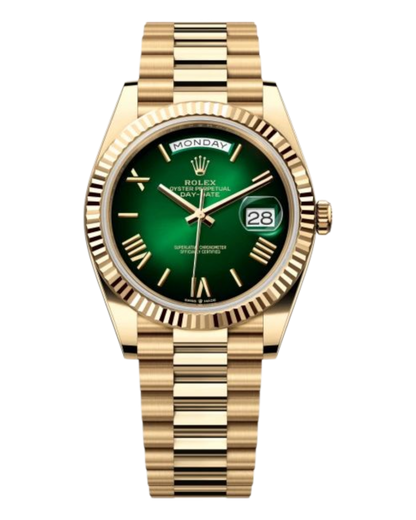 Rolex Day-Date Green Dial, 36mm Yellow Gold President - U1 FACTORY - AUTOMATIK