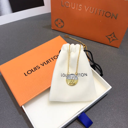 LOUIS VUITTON L TO V TWOTONE EARRINGS/NECKLACE  – Full Set  - 1:1 HIGH END