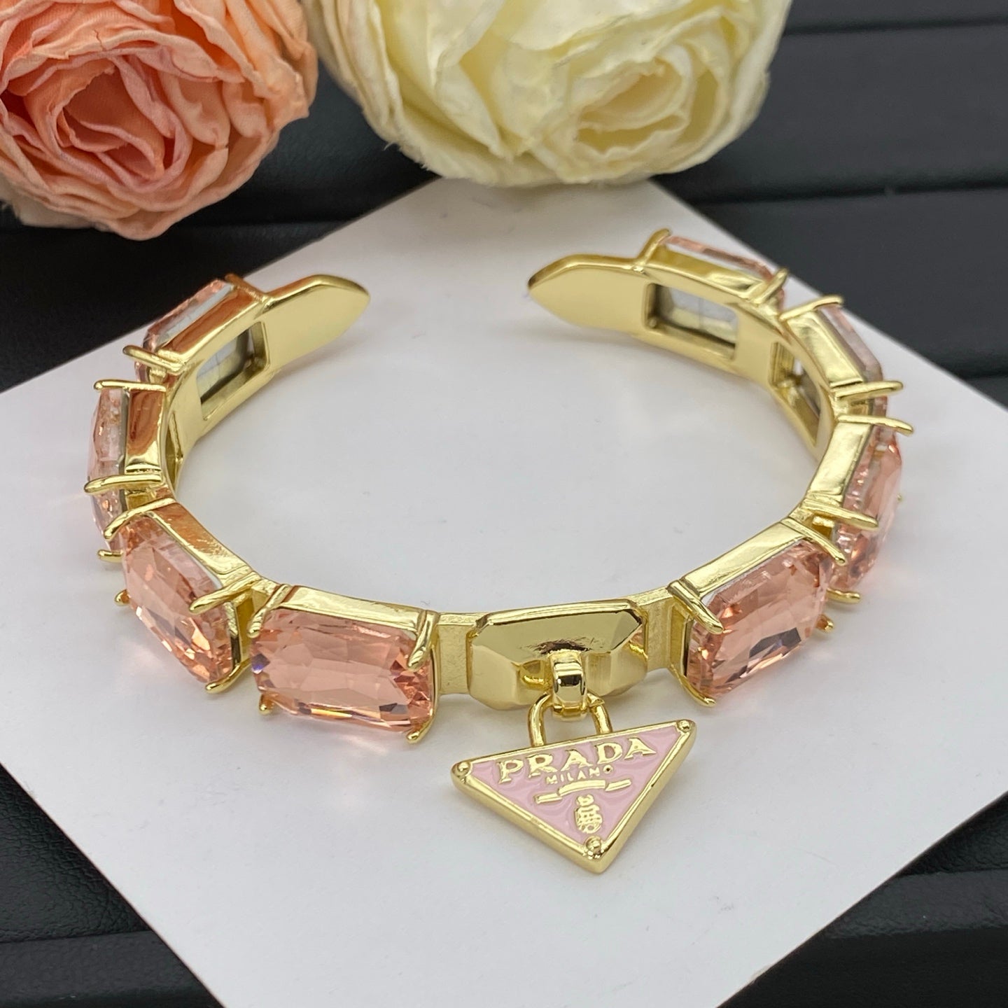 PRADA CRYSTAL STONE BRACELET – FULL SET – 1:1 HIGH END