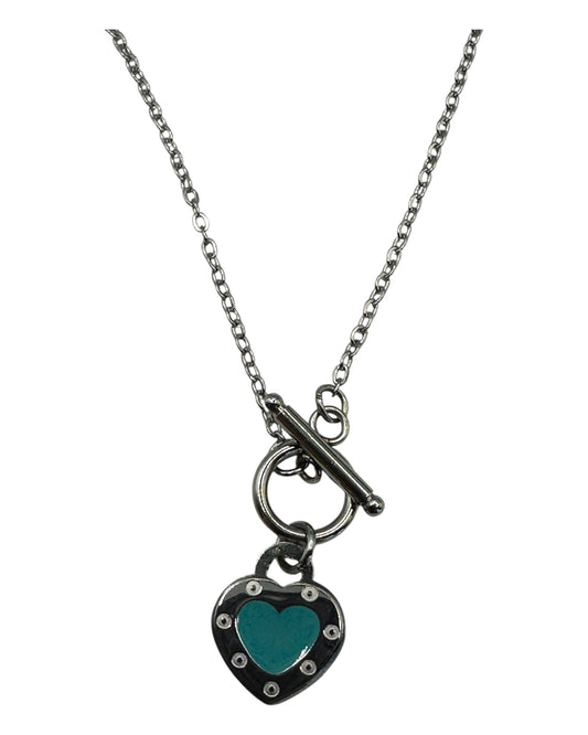 Tiffany & Co. Halskette mit türkisfarbenem Herz-Anhänger