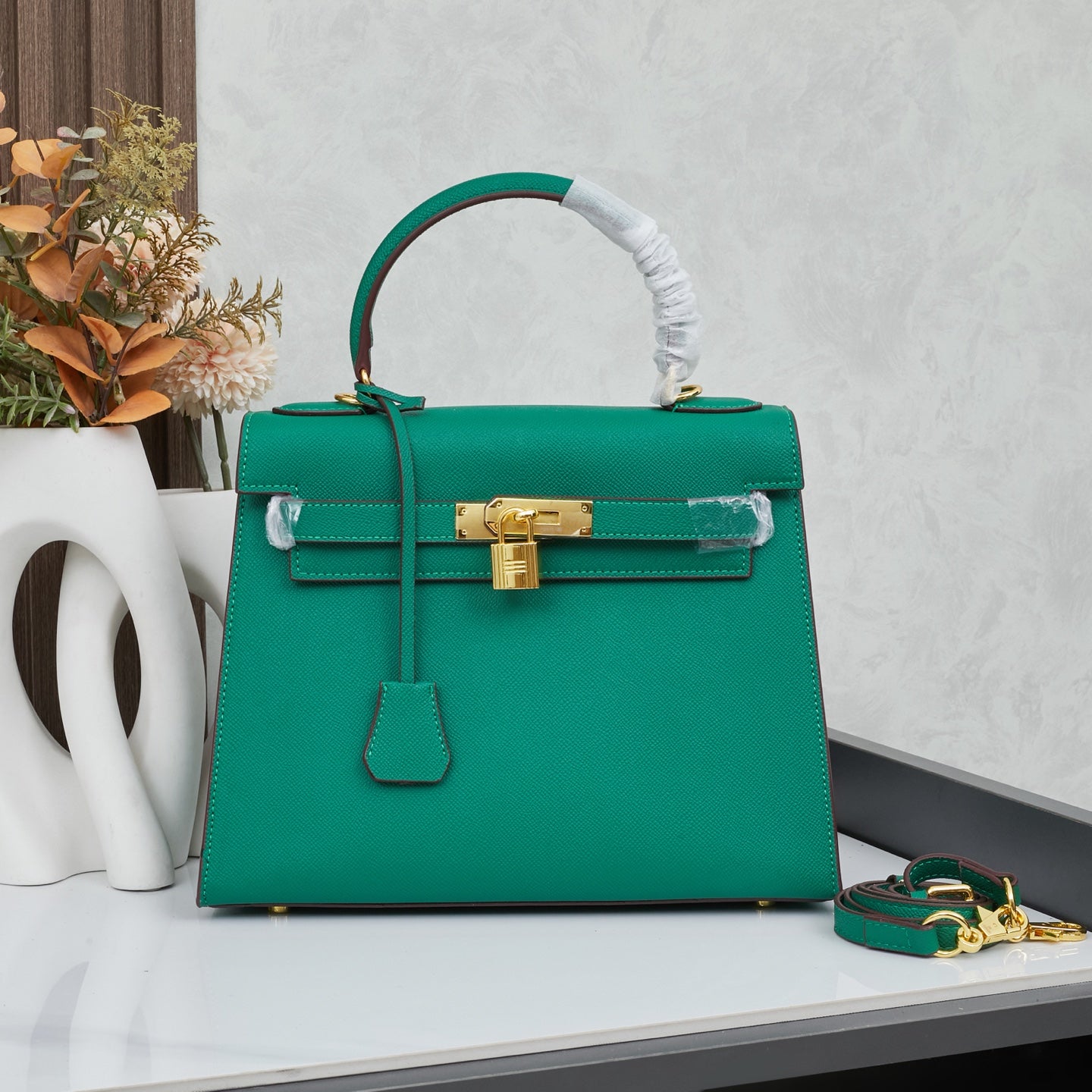 HERMÈS SCHULTERTASCHE KELLY 28CM FEU RETOURNE GOLD - 1:1 HIGH END