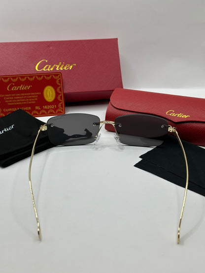 Cartier Sonnenbrille in Gold mit dunkle Gläser C7