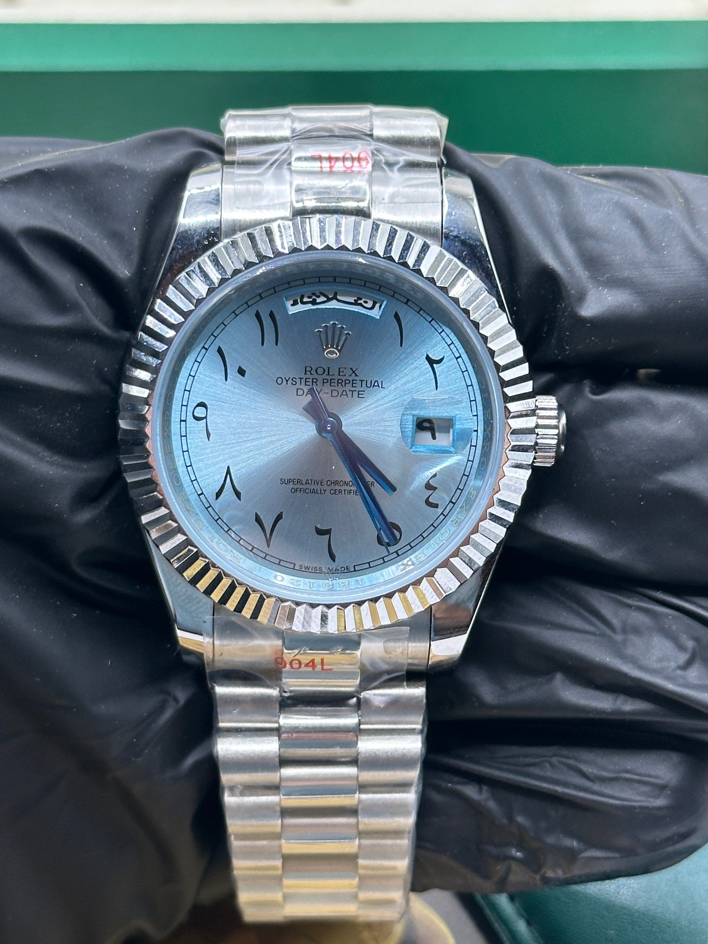 Rolex Day-Date Light Blue Arabic Dial, 40mm White Gold President - U1 FACTORY - AUTOMATIK