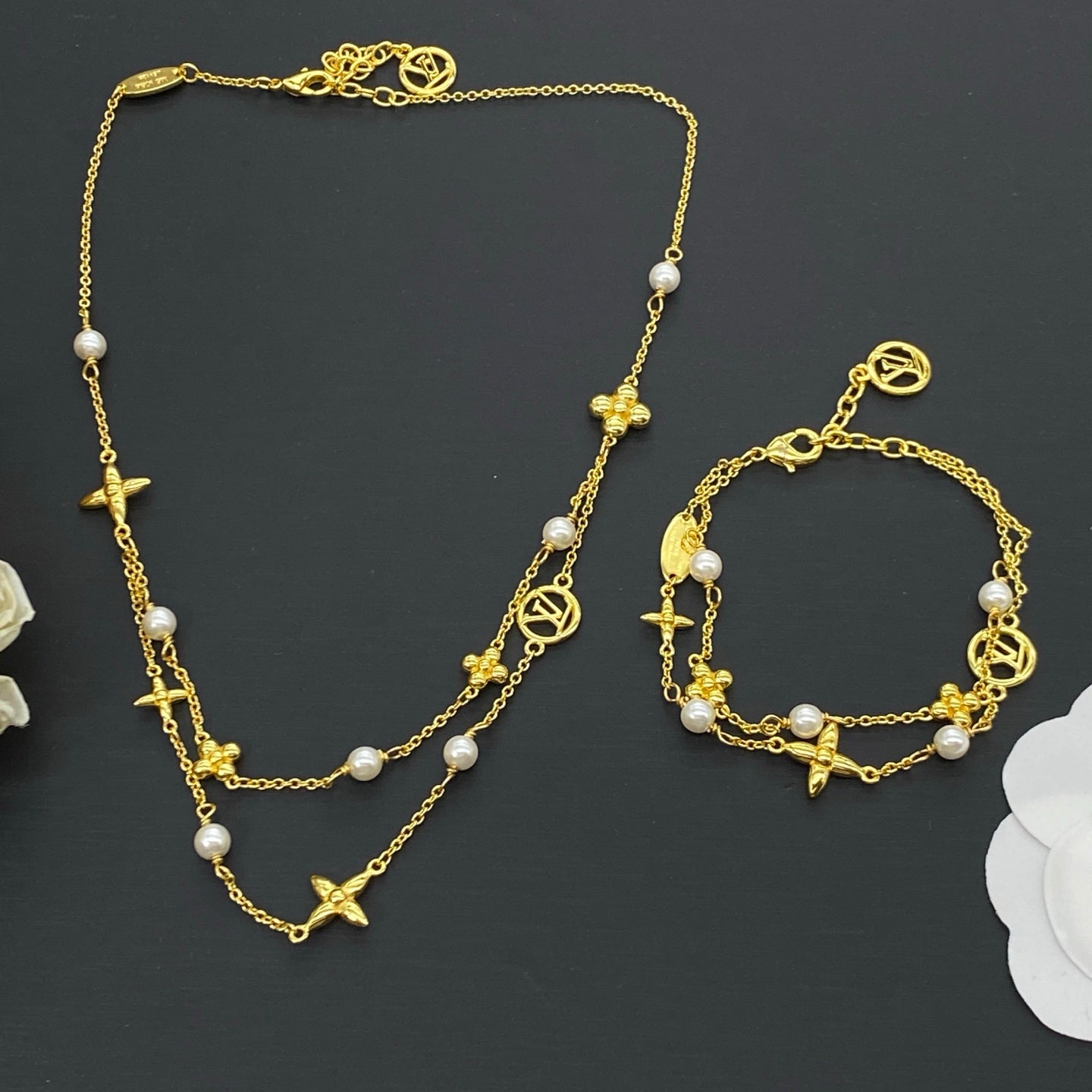 LOUIS VUITTON IDYLLE BLOSSOM NECKLACE / BRACELET – Full Set - 1:1 HIGH END